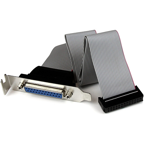 StarTech Low Profile 16in Parallel Port Header Cable Adapter with Bracket - DB25 (F) to IDC26 (PLATE25F16LP)