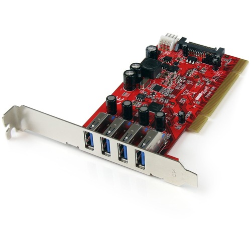 StarTech 4 Port PCI SuperSpeed USB 3.0 Adapter Card with SATA/SP4 Power (PCIUSB3S4)