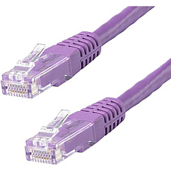 StarTech 15ft CAT6 Ethernet Cable - Purple Molded Gigabit - 100W PoE UTP 650MHz - Category 6 Patch Cord UL Certified Wiring/TIA (C6PATCH15PL)