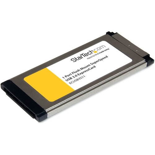 StarTech 1 Port Flush Mount ExpressCard SuperSpeed USB 3.0 Card Adapter with UASP Support (ECUSB3S11)