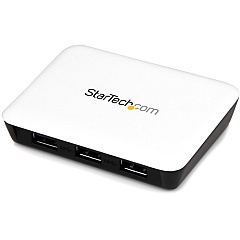 StarTech USB 3.0 to Gigabit Ethernet NIC Network Adapter with 3 Port Hub - White (ST3300U3S)