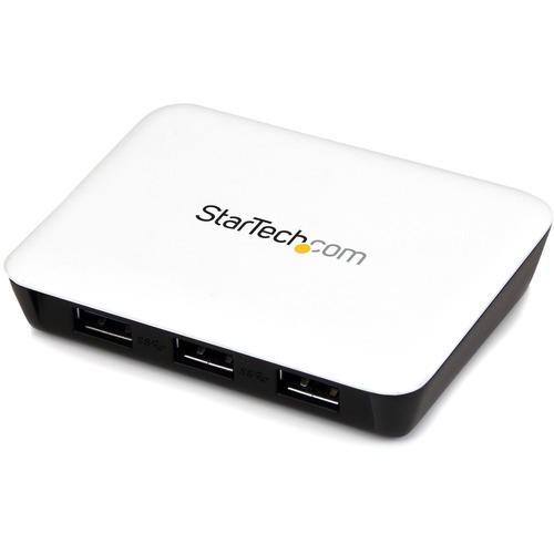StarTech USB 3.0 to Gigabit Ethernet NIC Network Adapter with 3 Port Hub - White (ST3300U3S)