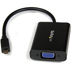 StarTech Micro HDMI to VGA Adapter Converter with Audio for Smartphones / Ultrabooks / Tablets - 1920x1080 (MCHD2VGAA2) StarTech Micro HDMI to VGA Adapter Converter with Audio for Smartphones / Ultrabooks / Tablets - 1920x1080 (MCHD2VGAA2)