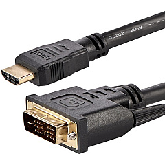 StarTech HDMI to DVI Cable - 6 ft / 2m - HDMI to DVI-D Cable - HDMI Monitor Cable - HDMI to DVI Adapter Cable (HDMIDVIMM6)