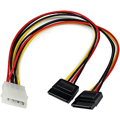 StarTech 12in LP4 to 2x SATA Power Y Cable Adapter (PYO2LP4SATA)