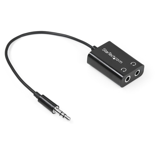 StarTech Black Slim Mini Jack Headphone Splitter Cable Adapter - 3.5mm Male to 2x 3.5mm Female (MUY1MFFADP)