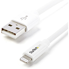 StarTech 2m (6ft) Long White Apple 8-pin Lightning Connector to USB Cable for iPhone / iPod / iPad (USBLT2MW)