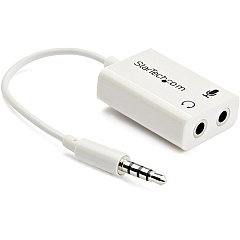 StarTech 3.5mm 4 Position to 2x 3 Position 3.5mm Headset Splitter Adapter M/F - White (MUYHSMFFADW)