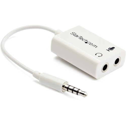 StarTech 3.5mm 4 Position to 2x 3 Position 3.5mm Headset Splitter Adapter M/F - White (MUYHSMFFADW)
