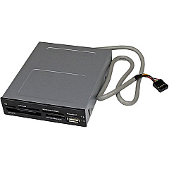 StarTech Star Tech.com 3.5in Front Bay 22-in-1 USB 2.0 Internal Multi Media Memory Card Reader - Black (35FCREADBK3)