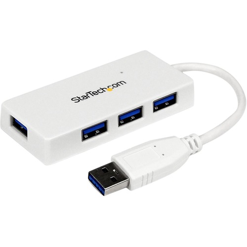 StarTech Portable 4 Port SuperSpeed Mini USB 3.0 Hub - White (ST4300MINU3W)