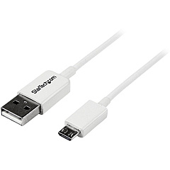 StarTech 2m White Micro USB Cable - A to Micro B (USBPAUB2MW)