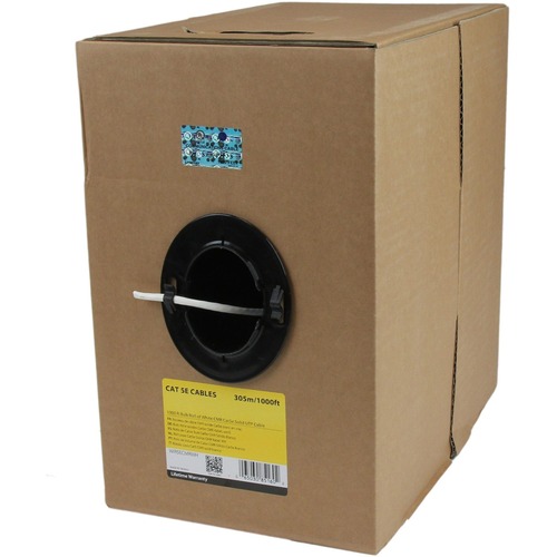 StarTech 1000 ft Bulk Roll of White CMR Cat5e Solid UTP Riser Cable (WIR5ECMRWH)