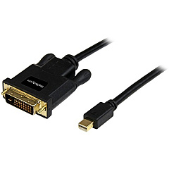 StarTech 6ft Mini DisplayPort to DVI Cable, Mini DP to DVI-D Adapter/Converter Cable, 1080p Video, mDP 1.2 to DVI Monitor/Display (MDP2DVIMM6B)