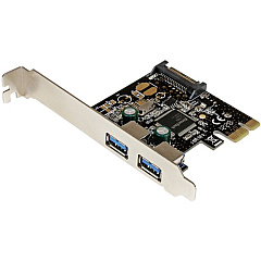 StarTech 2 Port PCI Express PCIe SuperSpeed USB 3.0 Controller Card w/ SATA Power (PEXUSB3S23)