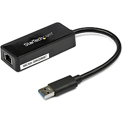 StarTech USB 3.0 to Gigabit Ethernet Adapter NIC w/ USB Port - Black (USB31000SPTB)