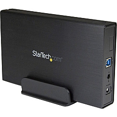 StarTech 3.5in Black USB 3.0 External SATA III Hard Drive Enclosure with UASP for SATA 6 Gbps - Portable External HDD (S3510BMU33)