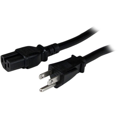 StarTech 4ft (1.2m) Heavy Duty Power Cord, NEMA 5-15P to C15, 15A 125V, 14AWG, Replacement AC Computer PC Power Supply Cable (PXT515C154)