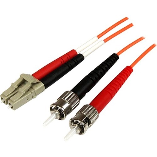 StarTech 3m Fiber Optic Cable - Multimode Duplex 50/125 - OFNP Plenum - LC/ST - OM2 - LC to ST Fiber Patch Cable (50FIBPLCST3)