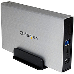 StarTech 3.5in Silver USB 3.0 External SATA III Hard Drive Enclosure with UASP - Portable External HDD (S3510SMU33)