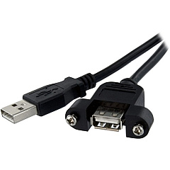 StarTech 3 ft Panel Mount USB Cable A to A - F/M (USBPNLAFAM3)