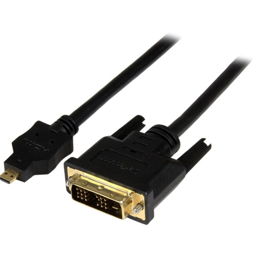 StarTech 3ft (1m) Micro HDMI to DVI Cable, Micro HDMI to DVI Adapter Cable, Micro HDMI Type-D to DVI-D Monitor/Display Converter Cord (HDDDVIMM1M)
