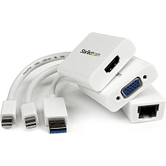StarTech Macbook Air Accessories Kit - MDP to VGA / HDMI and USB 3.0 Gigabit Ethernet Adapter (MACAMDPGBK) StarTech Macbook Air Accessories Kit - MDP to VGA / HDMI and USB 3.0 Gigabit Ethernet Adapter (MACAMDPGBK)