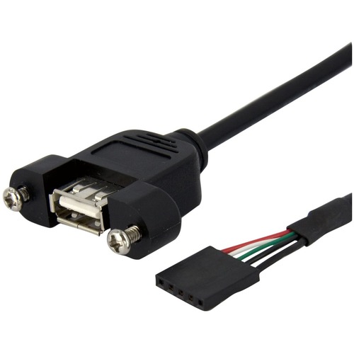 StarTech 3 ft Panel Mount USB Cable - USB A to Motherboard Header Cable F/F (USBPNLAFHD3)