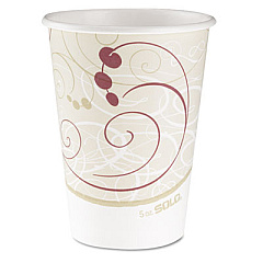 Dart Paper Hot Cups in Symphony Design, 12 oz, Beige, 50/Pack (412SMJ8000PK)