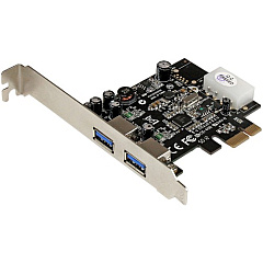 StarTech 2 Port PCI Express (PCIe) SuperSpeed USB 3.0 Card Adapter with UASP - LP4 Power (PEXUSB3S25)