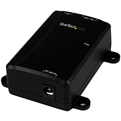 StarTech 1 Port Gigabit PoE Power over Ethernet Injector 48V / 30W - 802.3at / 802.3af - Wall-Mountable (POEINJ1G)