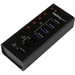 StarTech 4 Port USB 3.0 Hub plus 3 Dedicated USB Charging Ports (2 x 1A & 1 x 2A) - Wall Mountable Metal Enclosure (ST4300U3C3) StarTech 4 Port USB 3.0 Hub plus 3 Dedicated USB Charging Ports (2 x 1A & 1 x 2A) - Wall Mountable Metal Enclosure (ST4300U3C3)