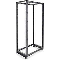 StarTech 42U Adjustable Depth Open Frame 4 Post Server Rack Cabinet - Flat Pack w/ Casters, Levelers and Cable Management Hooks (4POSTRACK42) StarTech 42U Adjustable Depth Open Frame 4 Post Server Rack Cabinet - Flat Pack w/ Casters, Levelers and Cable Management Hooks (4POSTRACK42)