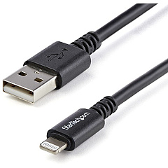 StarTech 3m (10ft) Long Black Apple 8-pin Lightning Connector to USB Cable for iPhone / iPod / iPad (USBLT3MB) StarTech 3m (10ft) Long Black Apple 8-pin Lightning Connector to USB Cable for iPhone / iPod / iPad (USBLT3MB)