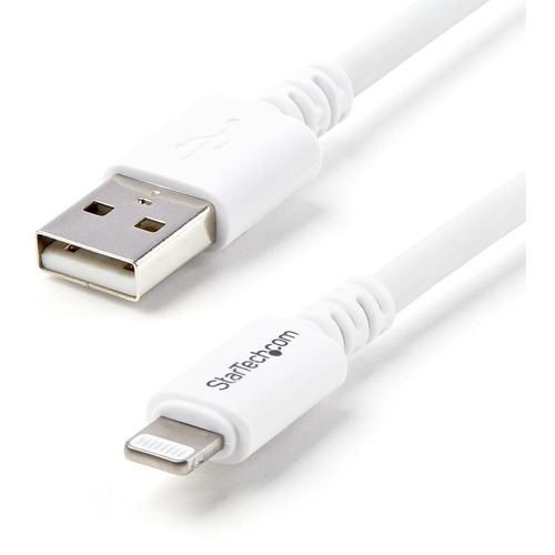 StarTech 3m (10ft) Long White Apple 8-pin Lightning Connector to USB Cable for iPhone / iPod / iPad (USBLT3MW)
