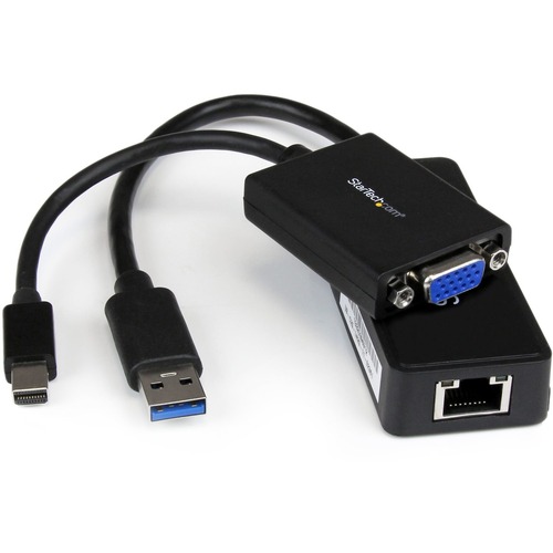 StarTech Lenovo ThinkPad X1 Carbon VGA and Gigabit Ethernet Adapter Kit - MDP to VGA - USB 3.0 to GbE (LENX1MDPUGBK)