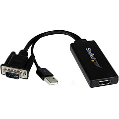 StarTech VGA to HDMI Adapter with USB Audio & Power - Portable VGA to HDMI Converter - 1080p (VGA2HDU)