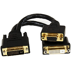 StarTech 8in Wyse DVI Splitter Cable - DVI-I to DVI-D and VGA - M/F (DVI92030202L) StarTech 8in Wyse DVI Splitter Cable - DVI-I to DVI-D and VGA - M/F (DVI92030202L)
