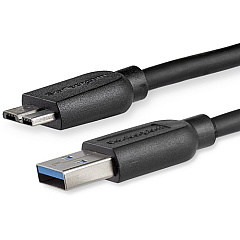 StarTech 2m (6ft) Slim SuperSpeed USB 3.0 A to Micro B Cable - M/M (USB3AUB2MS)
