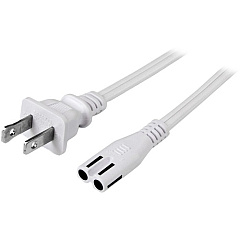 StarTech 6 ft White Standard Laptop Power Cord - NEMA 1-15P to C7 (PXT101NB6W)