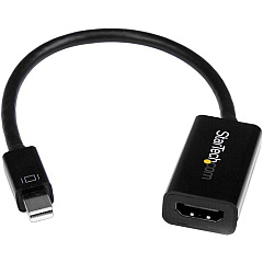 StarTech Mini DisplayPort to HDMI 4K Audio / Video Converter - mDP 1.2 to HDMI Active Adapter for UltraBook / Laptop - 4K @ 30 Hz - Black (MDP2HD4KS)