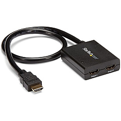 StarTech HDMI Splitter 1 In 2 Out - 4k 30Hz - 2 Port - Supports 3D video - Powered HDMI Splitter - HDMI Audio Splitter (ST122HD4KU)