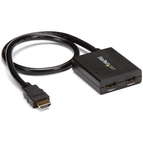 StarTech HDMI Splitter 1 In 2 Out - 4k 30Hz - 2 Port - Supports 3D video - Powered HDMI Splitter - HDMI Audio Splitter (ST122HD4KU)