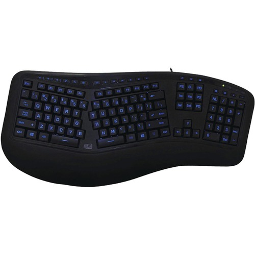Adesso Color Illuminated Ergonomic Keyboard (AKB150EB)