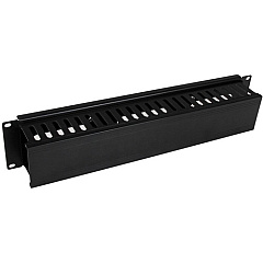 StarTech 2U Horizontal Finger Duct Rack Cable Management Panel with Cover (CMDUCT2U)