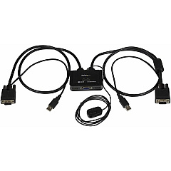 StarTech 2 Port USB VGA Cable KVM Switch - USB Powered with Remote Switch (SV211USB)
