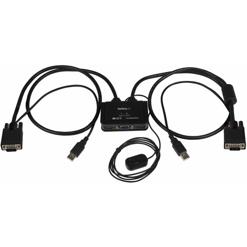 StarTech 2 Port USB VGA Cable KVM Switch - USB Powered with Remote Switch (SV211USB)