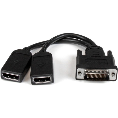 StarTech 8" DMS-59 to Dual DisplayPort Adapter Cable, 4K x 2K, DMS 59 pin (M) to 2x DP 1.2 (F) Splitter Y Cable, LFH to 2x DP Monitors (DMSDPDP1)