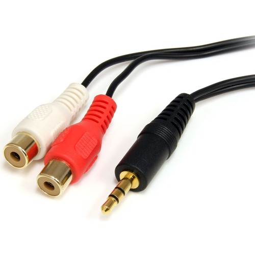 StarTech Startech RCA Audio Cable - 6ft - 1 x 3.5mm, 2 x RCA - Audio Cable External - Black (MU1MFRCA)
