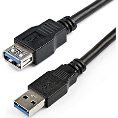 StarTech 2m Black SuperSpeed USB 3.0 Extension Cable A to A - M/F (USB3SEXT2MBK)
